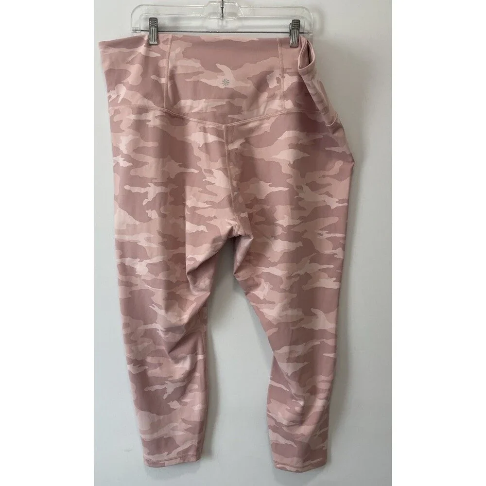 Athleta Elation Camo 7/8 Tight Size 3X Camo Lux Pink Yoga Pilates Walking - Picture 2 of 6